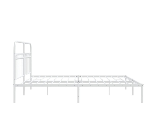 Estructura cama sin colchón con cabecero metal blanco 183x213cm