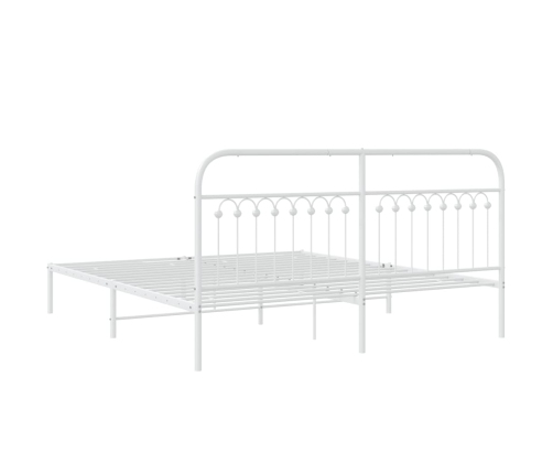 Estructura cama sin colchón con cabecero metal blanco 183x213cm