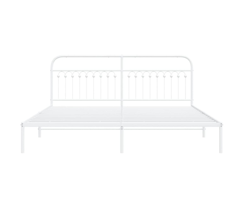 Estructura cama sin colchón con cabecero metal blanco 193x203cm