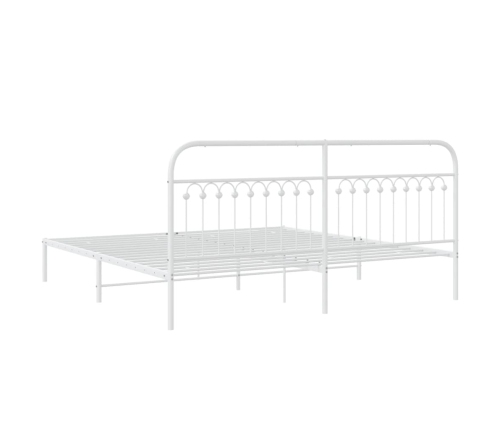 Estructura cama sin colchón con cabecero metal blanco 193x203cm