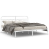 Estructura cama sin colchón con cabecero metal blanco 193x203cm