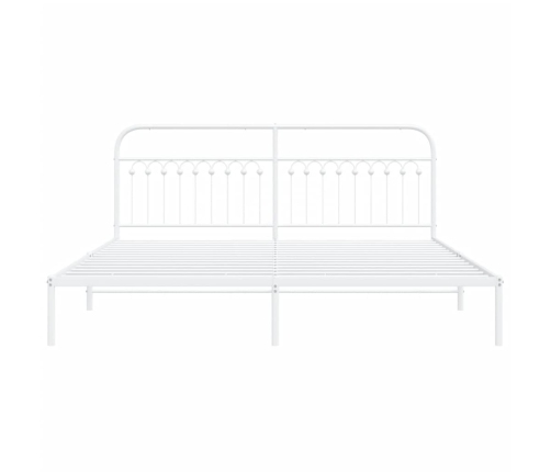 Estructura cama sin colchón con cabecero metal blanco 200x200cm