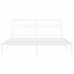 Estructura cama sin colchón con cabecero metal blanco 200x200cm