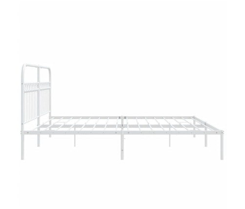 Estructura cama sin colchón con cabecero metal blanco 200x200cm
