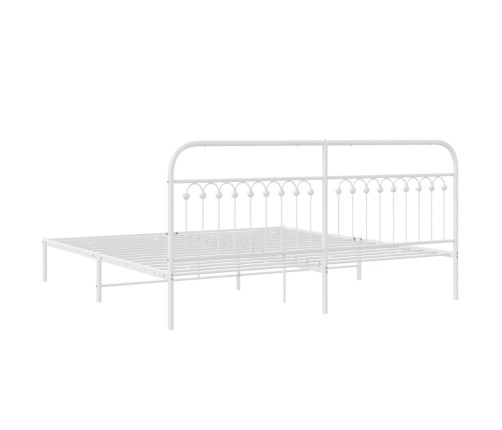 Estructura cama sin colchón con cabecero metal blanco 200x200cm