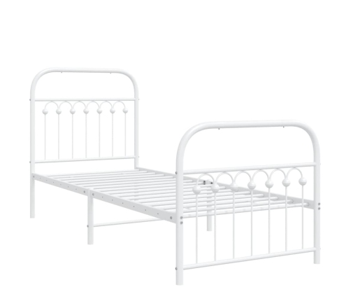Estructura cama sin colchón con estribo metal blanco 75x190 cm