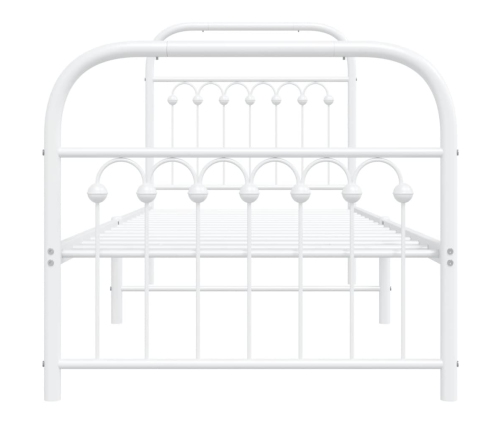 Estructura cama sin colchón con estribo metal blanco 75x190 cm