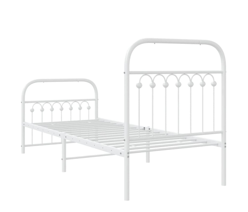 Estructura cama sin colchón con estribo metal blanco 75x190 cm