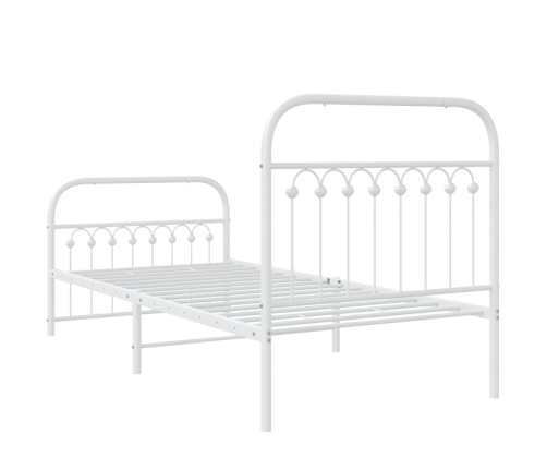 Estructura cama sin colchón con estribo metal blanco 90x190 cm