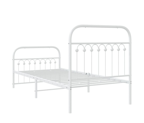 Estructura cama sin colchón con estribo metal blanco 90x200 cm