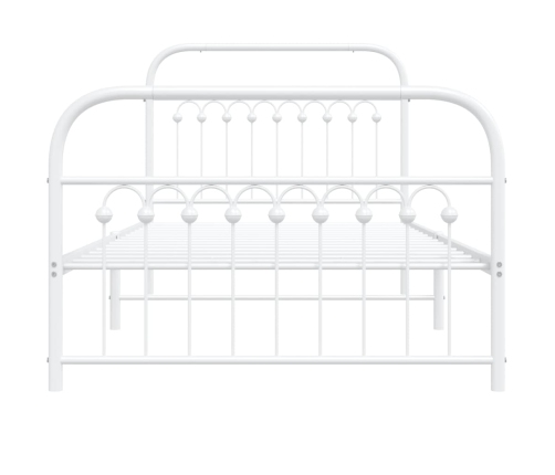 vidaXL Estructura cama metal cabecero y estribo blanca 100x190 cm