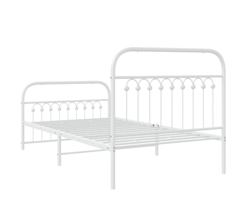 vidaXL Estructura cama metal cabecero y estribo blanca 100x190 cm