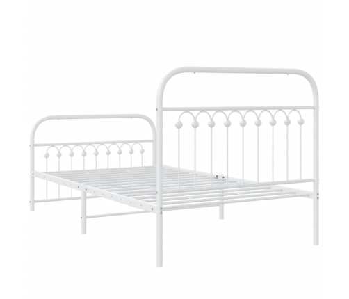 Estructura cama sin colchón con estribo metal blanco 100x200 cm