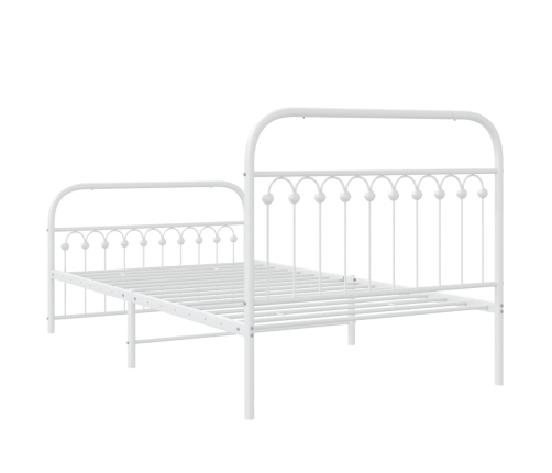 Estructura cama sin colchón con estribo metal blanco 107x203 cm