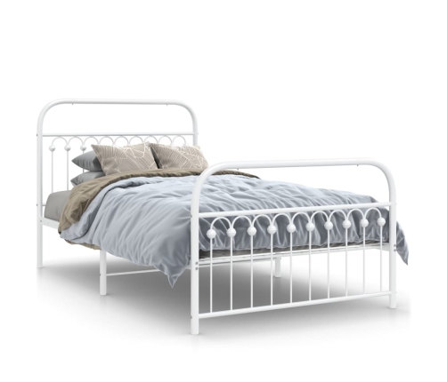 Estructura cama sin colchón con estribo metal blanco 107x203 cm