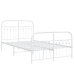 Estructura cama sin colchón con estribo metal blanco 120x190 cm