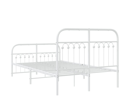 Estructura cama sin colchón con estribo metal blanco 120x190 cm