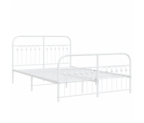 Estructura cama sin colchón con estribo metal blanco 140x190 cm