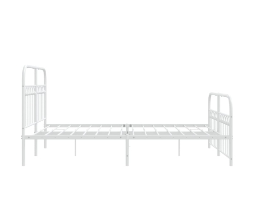 Estructura cama sin colchón con estribo metal blanco 140x190 cm