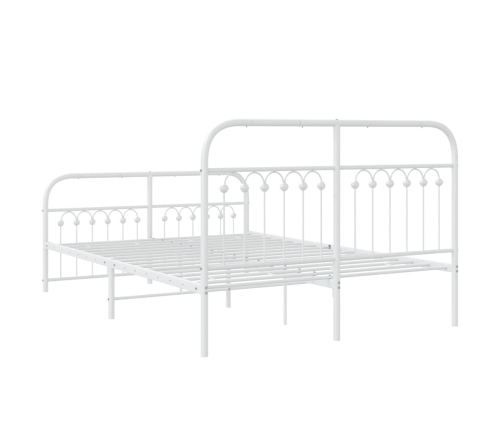 Estructura cama sin colchón con estribo metal blanco 140x190 cm