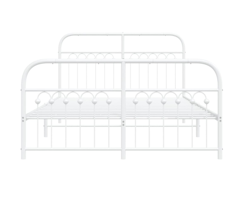Estructura cama sin colchón con estribo metal blanco 140x200 cm