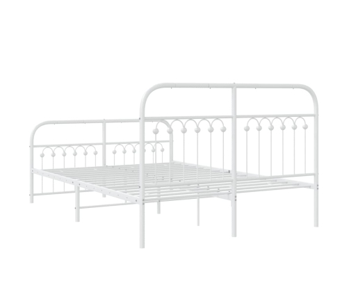 Estructura cama sin colchón con estribo metal blanco 140x200 cm