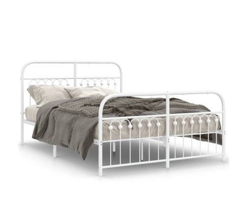 Estructura cama sin colchón con estribo metal blanco 140x200 cm