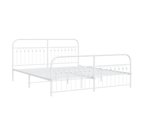 Estructura de cama con cabecero estribo metal blanco 183x203 cm