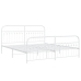 Estructura de cama con cabecero estribo metal blanco 183x203 cm