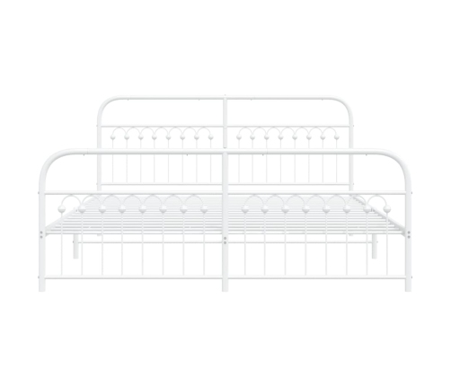 Estructura de cama con cabecero estribo metal blanco 183x203 cm