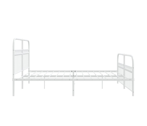 Estructura de cama con cabecero estribo metal blanco 183x203 cm