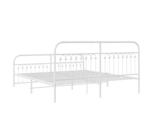 Estructura de cama con cabecero estribo metal blanco 183x203 cm