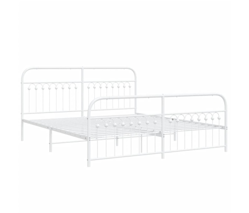 Estructura cama sin colchón con estribo metal blanco 183x213 cm