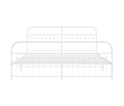 Estructura cama sin colchón con estribo metal blanco 183x213 cm