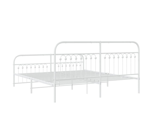 Estructura cama sin colchón con estribo metal blanco 183x213 cm