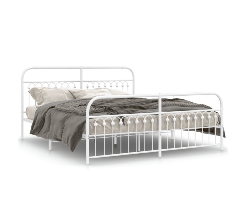 Estructura cama sin colchón con estribo metal blanco 183x213 cm