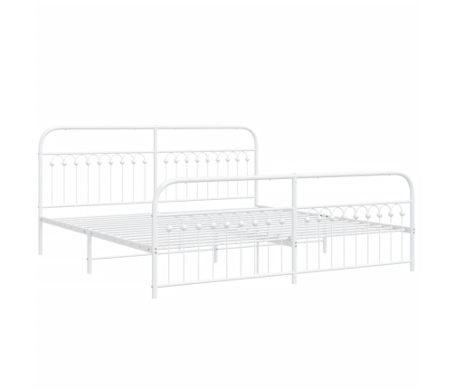 Estructura cama sin colchón con estribo metal blanco 193x203 cm