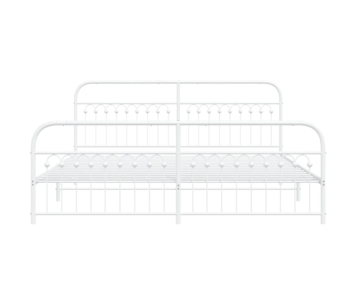 Estructura cama sin colchón con estribo metal blanco 193x203 cm