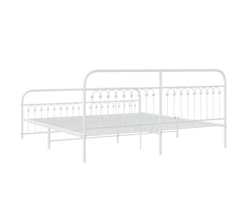 Estructura cama sin colchón con estribo metal blanco 193x203 cm