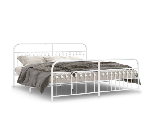 Estructura cama sin colchón con estribo metal blanco 193x203 cm