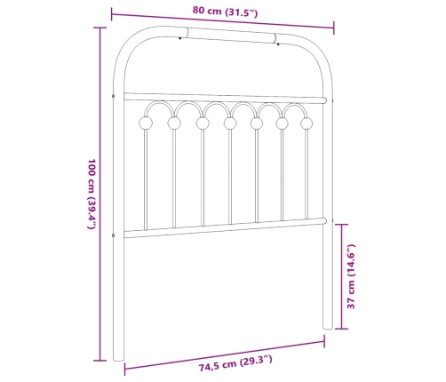 Cabecero de metal blanco 75 cm