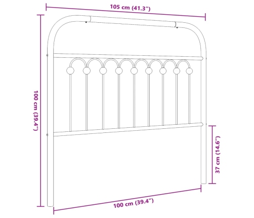 Cabecero de metal blanco 100 cm