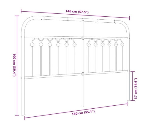 Cabecero de metal blanco 140 cm