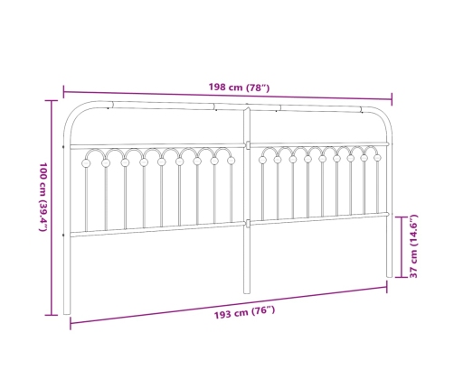 Cabecero de metal blanco 193 cm