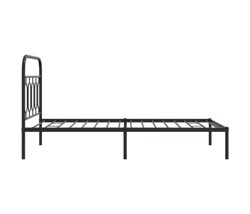 Estructura cama sin colchón con cabecero metal negro 100x190 cm