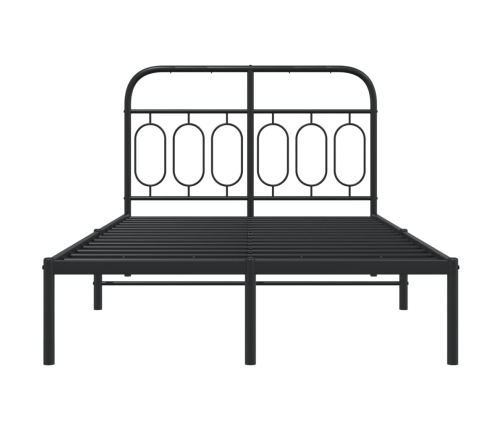 Estructura cama sin colchón con cabecero metal negro 120x190 cm