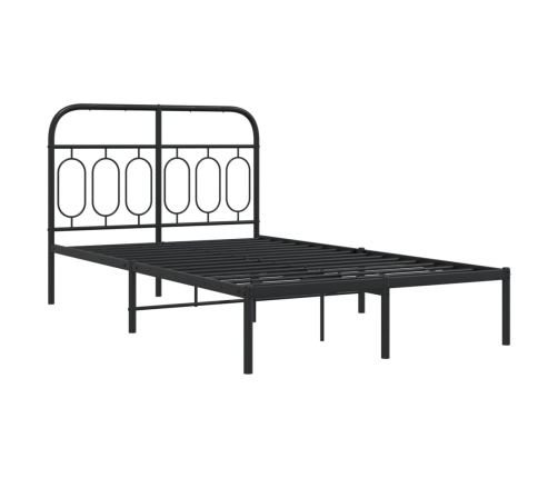 Estructura cama sin colchón con cabecero metal negro 120x200 cm