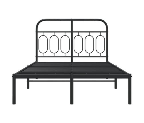 Estructura cama sin colchón con cabecero metal negro 120x200 cm