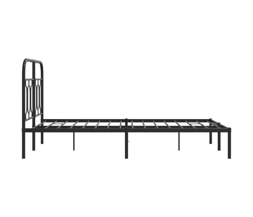Estructura cama sin colchón con cabecero metal negro 120x200 cm