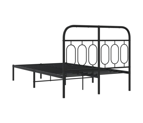 Estructura cama sin colchón con cabecero metal negro 120x200 cm